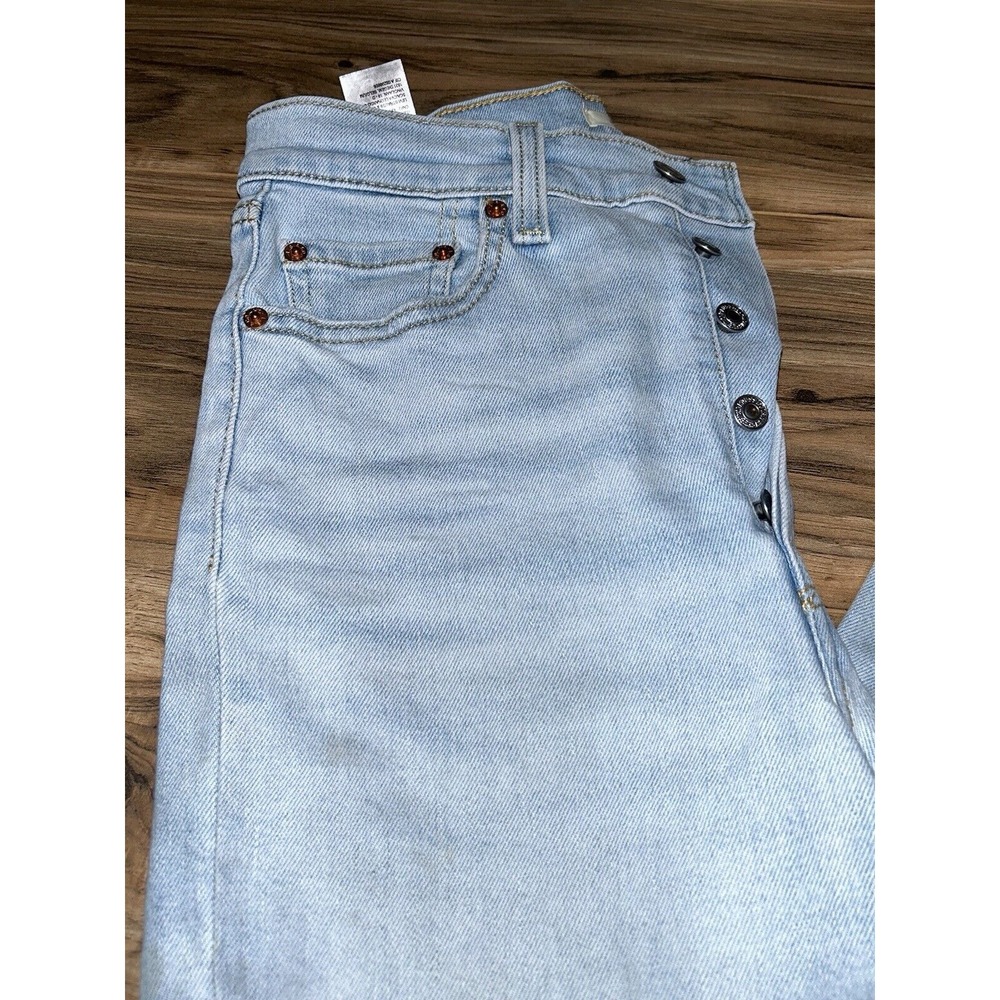 Levis Jeans‎ Blue Ribcage Boot Button Fly Denim Stretch, Womens 29